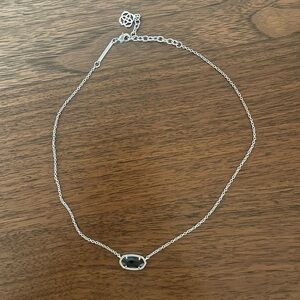 Kendra Scott Elisa Silver Necklace with Black Stone